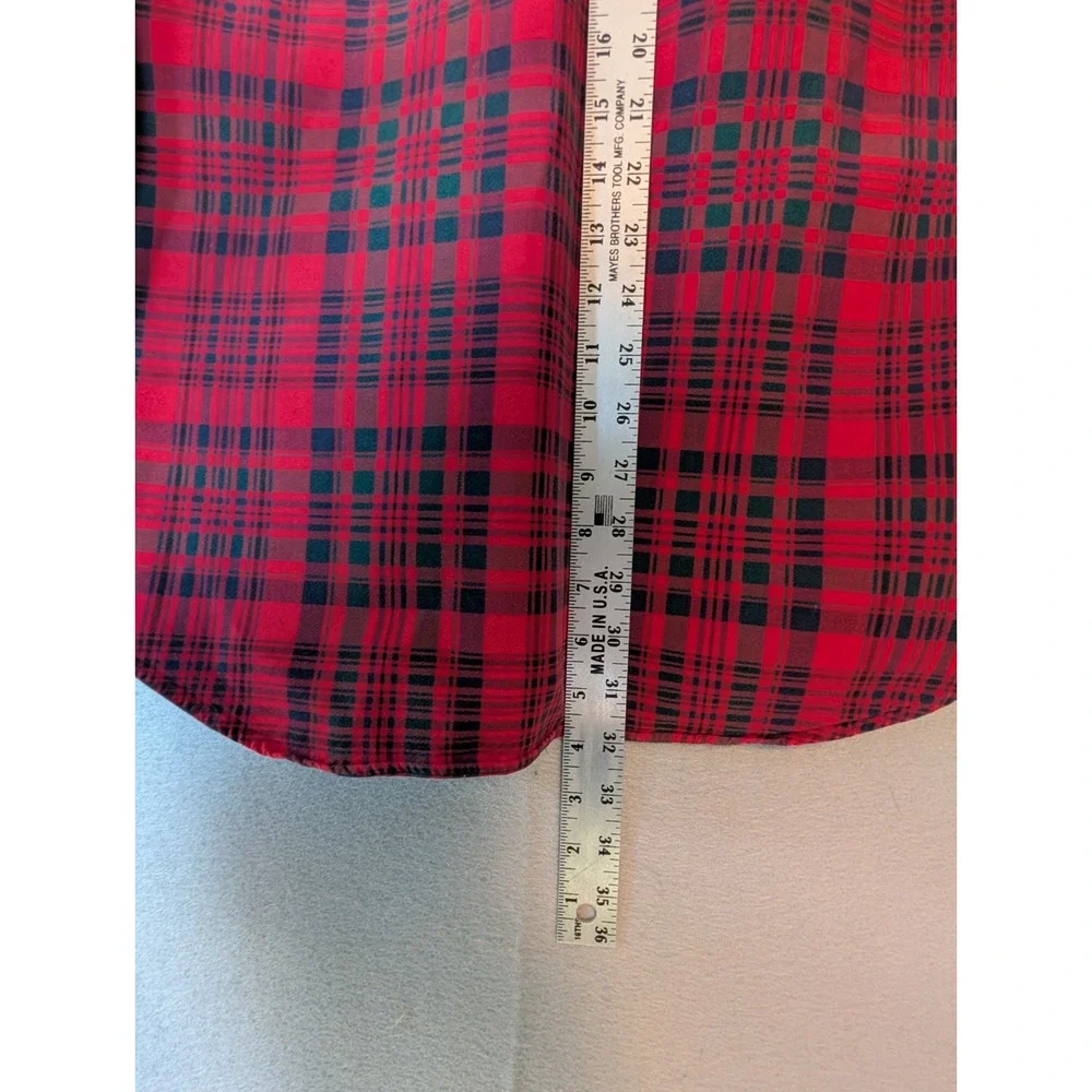 Vtg Polo Ralph Lauren GI Shirt Red Plaid Cotton Mens Large Button Up Long Sleeve